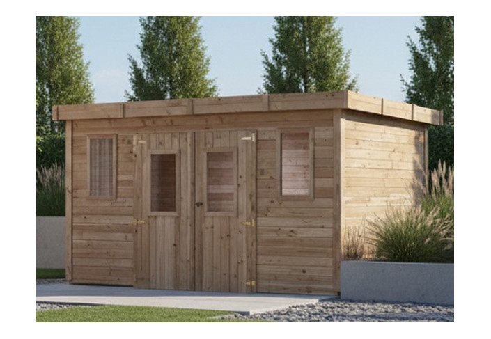 Abri Jardin bois traité - Bac Acier 12M2
