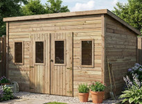 Abri Jardin bois Douglas - Bac Acier 12M2