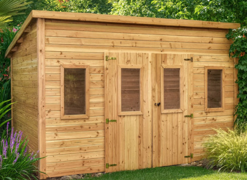 Abri Jardin bois Douglas - Bac Acier 16M2