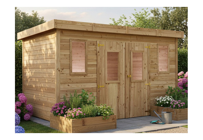 Abri Jardin bois Douglas - Bac Acier 16M2