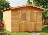 ABRI JARDIN BOIS DOUGLAS - BAC ACIER 9M2
