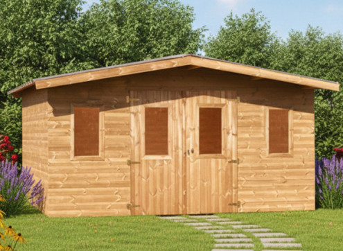 ABRI JARDIN BOIS DOUGLAS - BAC ACIER 16M2