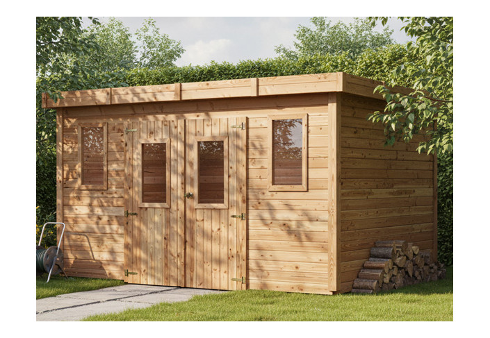 Abri Jardin bois Douglas - Bac Acier 12M2