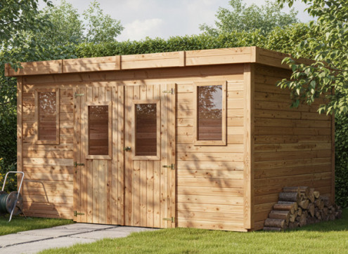 Abri Jardin bois Douglas - Bac Acier 12M2