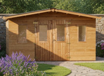 ABRI JARDIN BOIS DOUGLAS - BAC ACIER 20M2