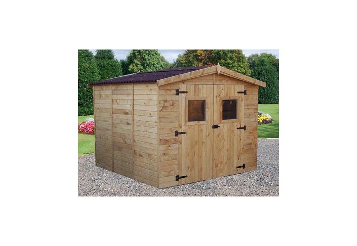 abri jardin bois 16 mm toit 2 pentes