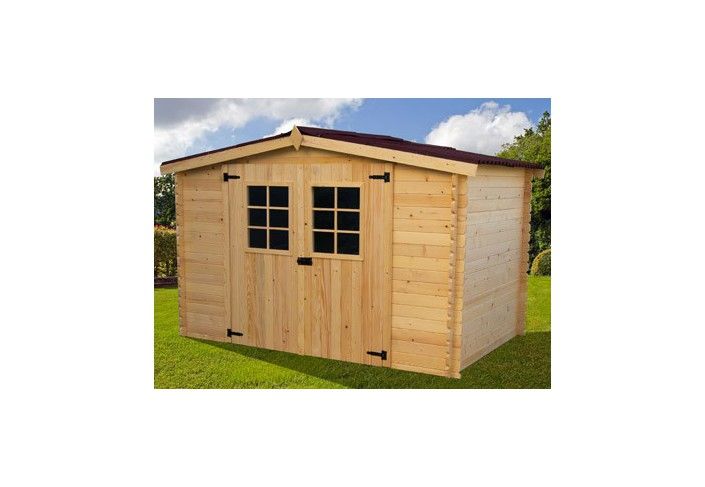 abri jardin bois 20 mm porte double