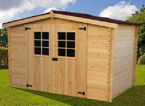 abri jardin bois 20 mm porte double