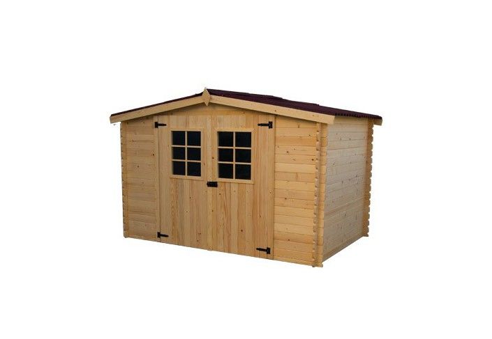 abri jardin bois 20 mm porte double