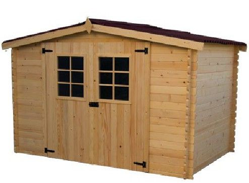 abri jardin bois 20 mm porte double