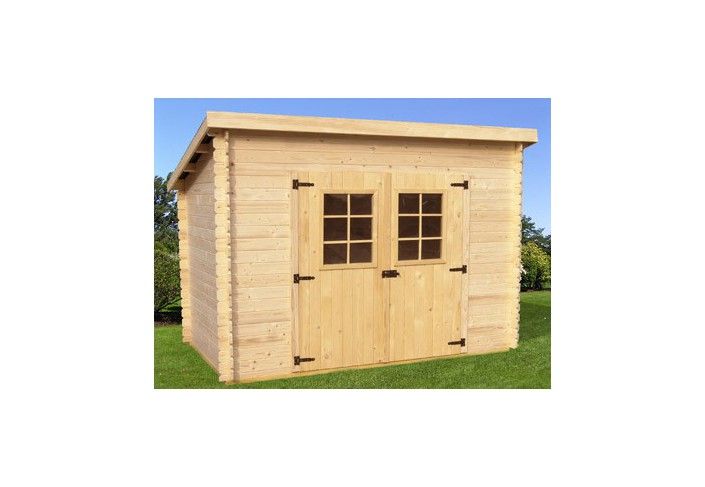 abri jardin monopente en madrier bois 20mm