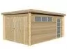 Garage bois madrier 28 MM et toit plat avec bac acier