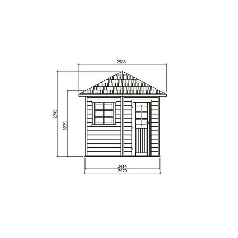 KIOSQUE DE JARDIN EN BOIS, 28 MM, TOIT PYRAMIDAL