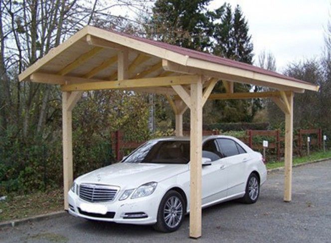 CARPORT simpe EN BOIS avec couverture bardeau bitumé