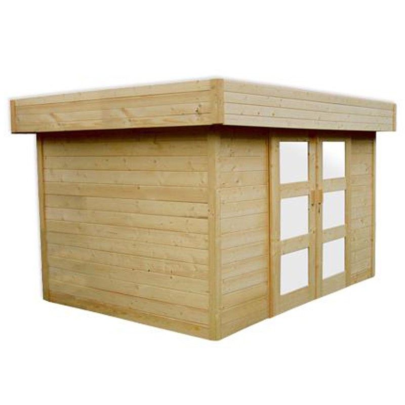 Grand abri de jardin en bois 28mm, Vernier, 26m², porte double