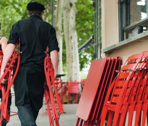 Bistro chaise et table