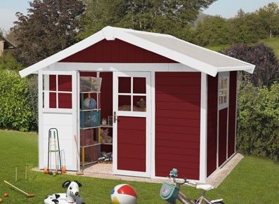 Abri en PVC : résistant et coloré ! abri jardin pvc rouge