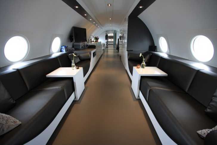 40 m de mobilier haut standing dans le Luxe Hotel Suites hôtel dans un avion aux Pays Bas