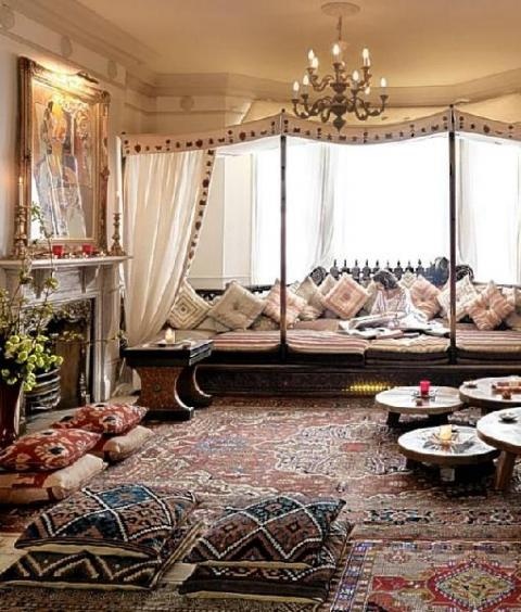 Le thé à la menthe n'attend plus que vous dans cette décoration orientale ambiance orientale