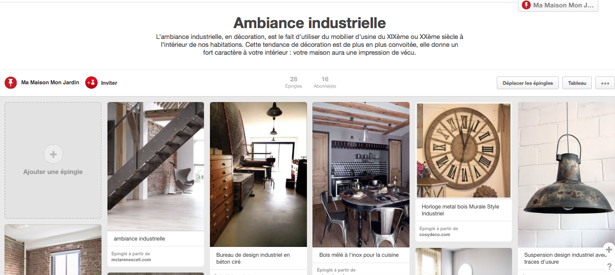 Tableau Pinterest dédié à l'univers industriel pour son intérieur Tableau-pinterest-MMMJ-ambiance-industrielle