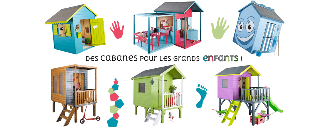 Pour voir le prix de ces cabanons pour enfants, cliquez sur l'image ! cabanes en bois peint pour enfants