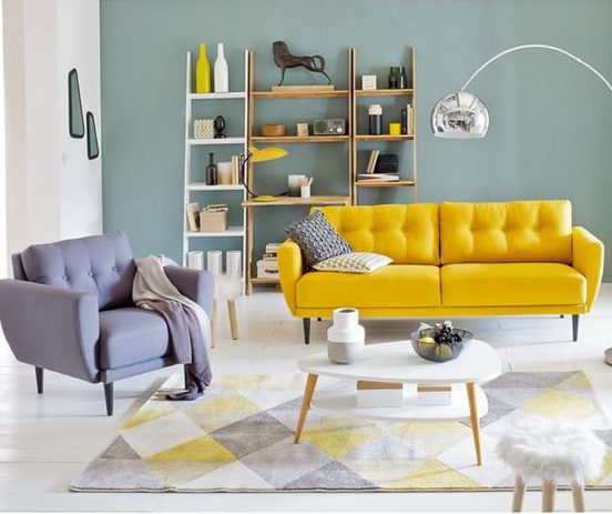 Pour décorer avec style votre salon, faites le choix d'un un beau tapis graphique ! (Crédit photo : Pinterest/la redoute) Un tapis dans le salon pour plus de chaleur dans la déco