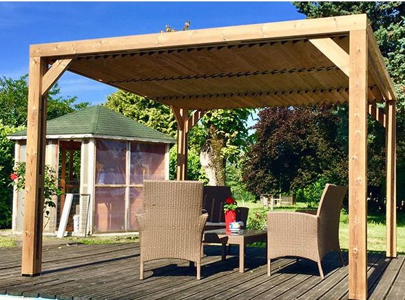 tonnelle bioclimatique en bois