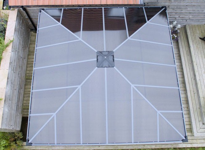 toit de la tonnelle en aluminium