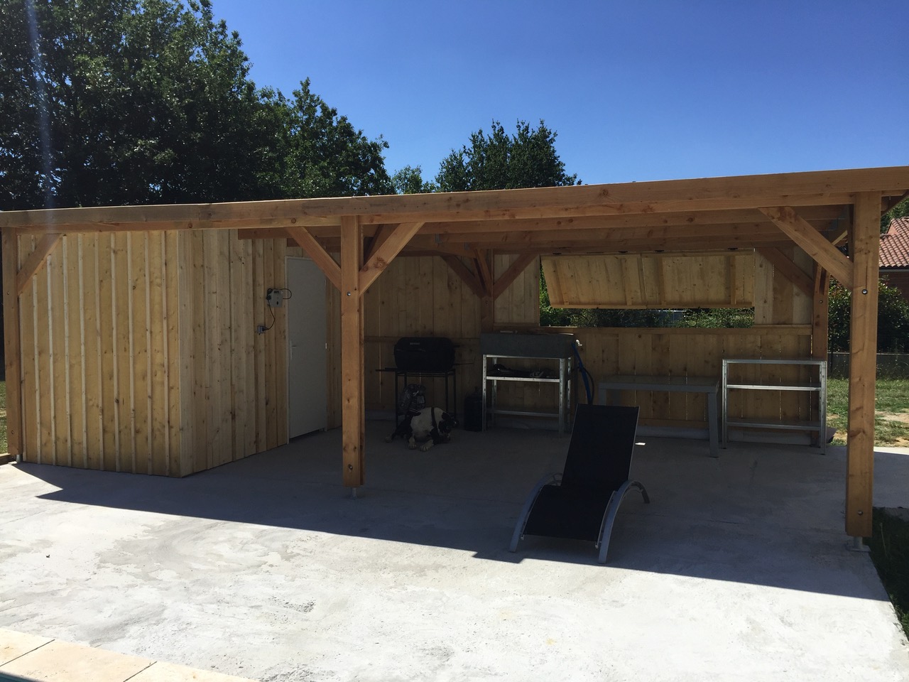 caoutchouc en toiture d'une pergola