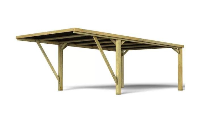 carport bois avec avancée de toit