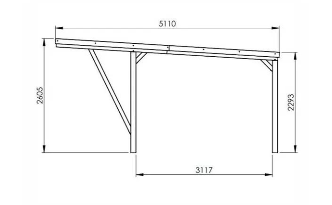 carport monopente en bois