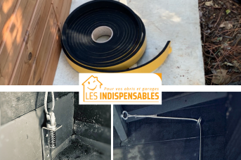 Ils sont indispensables pour votre abri de jardin : compribande d’étanchéité et kit anti tempête