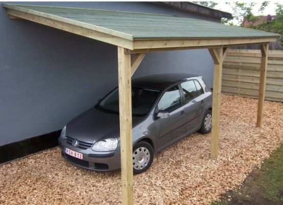 Carport bois adossé