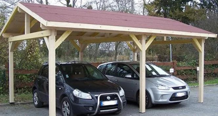 Carport bois 2 voitures