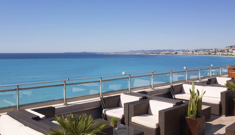 Terrasse de l'hôtel le Méridien à Nice