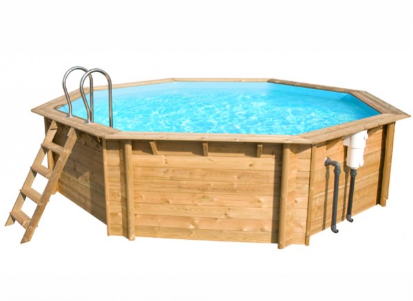 Piscine bois de forme octogonale 